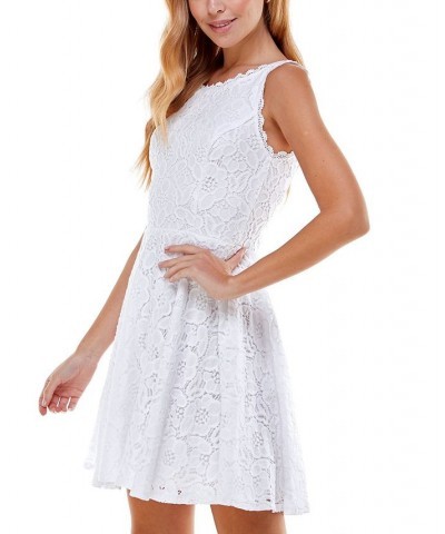 Juniors' Lace Fit & Flare Dress Cornflower $31.27 Dresses