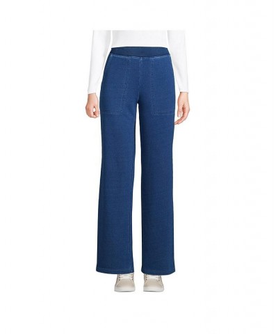 Women's High Rise Serious Sweats Wide Leg Sweatpants Blue $35.23 Pants