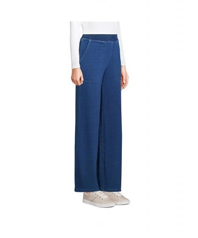 Women's High Rise Serious Sweats Wide Leg Sweatpants Blue $35.23 Pants