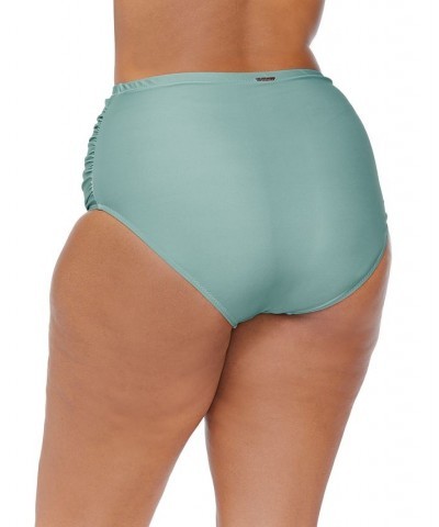 Plus Size Solid Ruched Costa Swim Bottoms Jade $24.60 Swimsuits