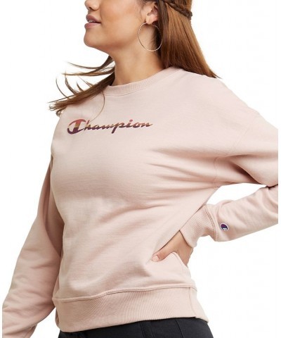 Women's Powerblend Crewneck Sweatshirt Pink $21.60 Sweatshirts