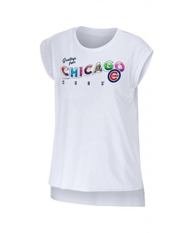 Women's White Chicago Cubs Greetings From T-shirt White $28.99 Tops