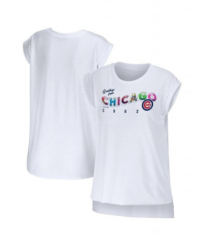 Women's White Chicago Cubs Greetings From T-shirt White $28.99 Tops