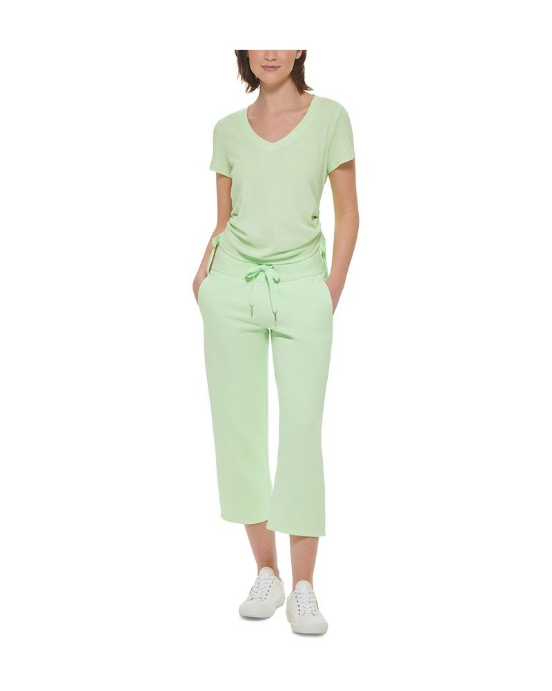 Calvin Klein Women's Sport Ruched Side Short Sleeve T-Shirt Lime Mint $15.77 Tops