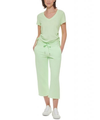 Calvin Klein Women's Sport Ruched Side Short Sleeve T-Shirt Lime Mint $15.77 Tops