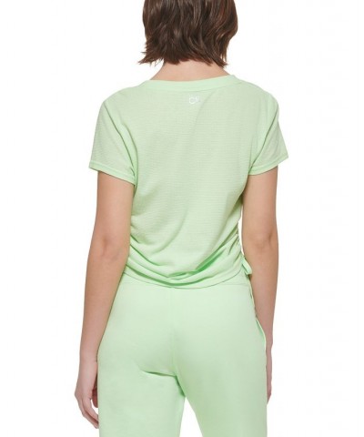 Calvin Klein Women's Sport Ruched Side Short Sleeve T-Shirt Lime Mint $15.77 Tops