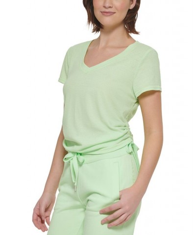 Calvin Klein Women's Sport Ruched Side Short Sleeve T-Shirt Lime Mint $15.77 Tops