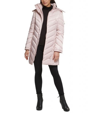 Women's Faux-Fur-Trim Hooded Puffer Coat Rose Dust $78.40 Coats