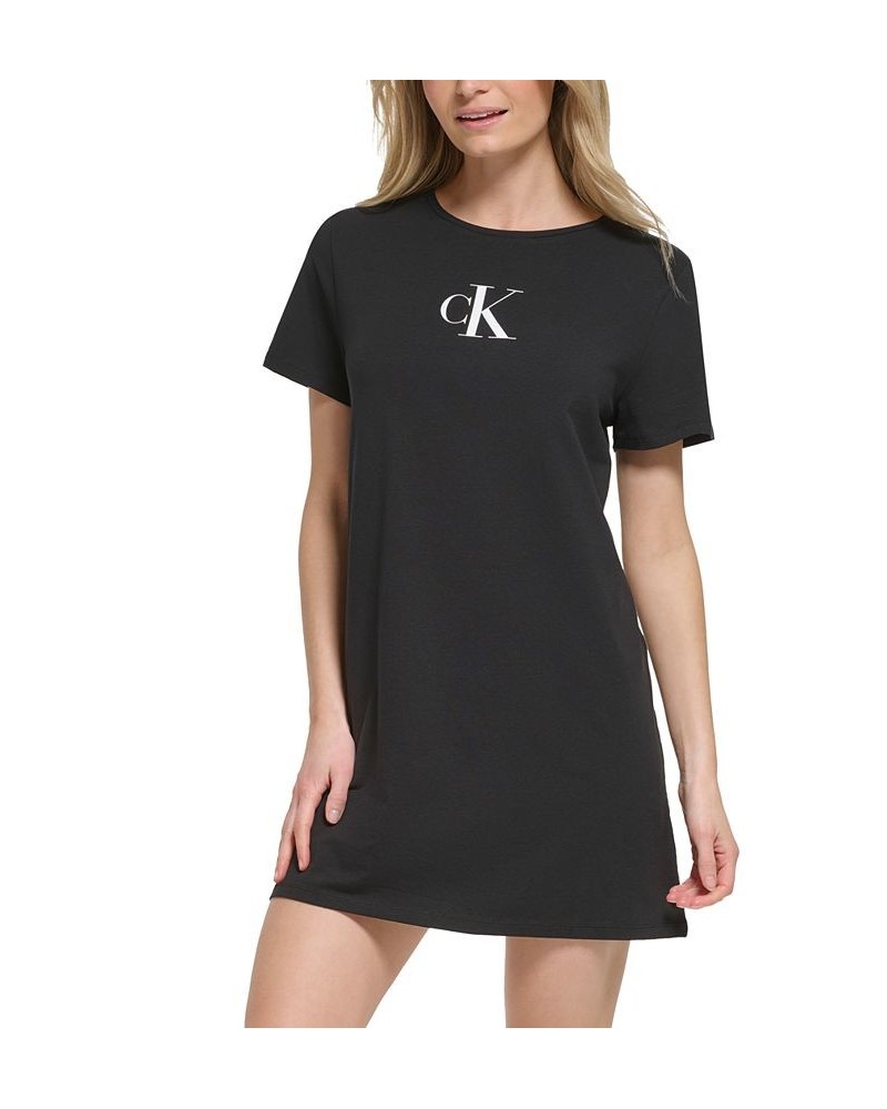 Women's Logo T-Shirt Dress Swim Cover-Up Black $29.49 Swimsuits