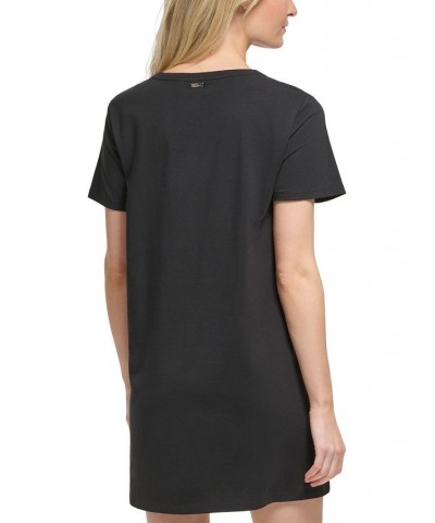 Women's Logo T-Shirt Dress Swim Cover-Up Black $29.49 Swimsuits