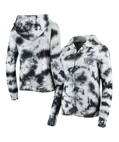 Women's Black Baltimore Ravens Tie Dye Fleece Full-Zip Hoodie Black $41.59 Sweatshirts