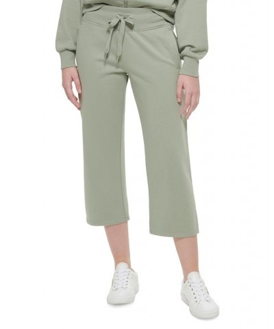 Women's Cropped Ribbed-Drawstring-Waist Active Pants Sagebrush $19.08 Pants