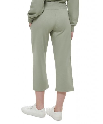 Women's Cropped Ribbed-Drawstring-Waist Active Pants Sagebrush $19.08 Pants