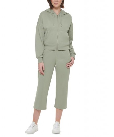 Women's Cropped Ribbed-Drawstring-Waist Active Pants Sagebrush $19.08 Pants