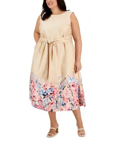 Plus Size Printed Sateen Midi Dress Crema Multi $38.86 Dresses