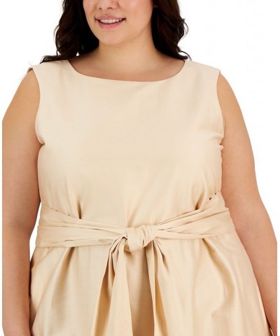 Plus Size Printed Sateen Midi Dress Crema Multi $38.86 Dresses