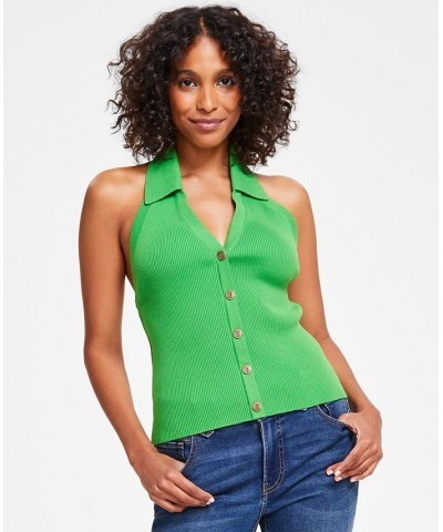 Women's Polo Halter-Neck Sleeveless Sweater New Leaf $22.85 Sweaters