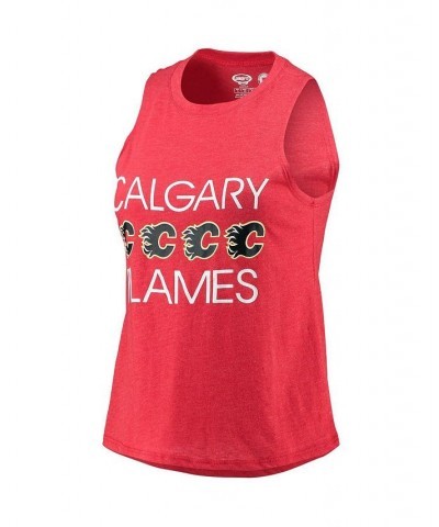 Women's Red Black Calgary Flames Meter Tank Top and Pants Sleep Set Red, Black $28.60 Pajama