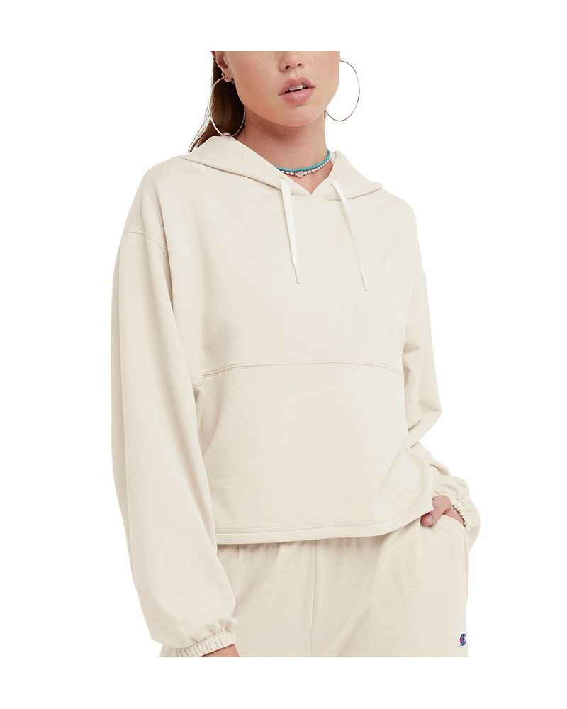 Women's Soft Touch Sweats Hooded Sweatshirt Tan/Beige $30.80 Tops