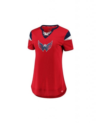 Washington Capitals Women's Athena Lace Up Shirt Red $29.40 Jersey