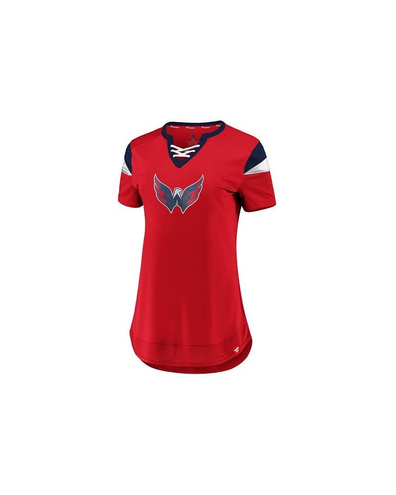 Washington Capitals Women's Athena Lace Up Shirt Red $29.40 Jersey