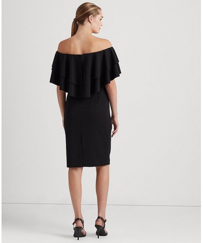 Women's Crepe Off-the-Shoulder Cocktail Dress Black $57.35 Dresses