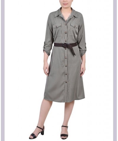 Petite 3/4 Roll Tab Sleeve Shirtdress Dynamic Torterella $20.52 Dresses