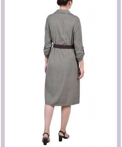 Petite 3/4 Roll Tab Sleeve Shirtdress Dynamic Torterella $20.52 Dresses