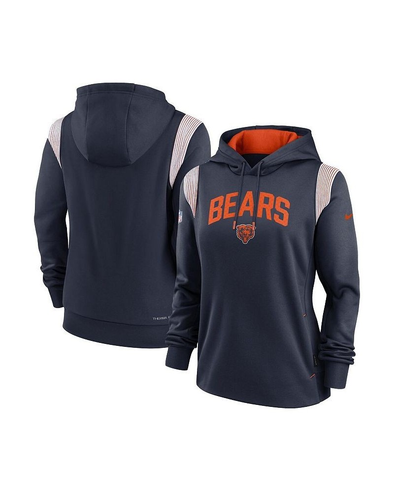 Women's Navy Chicago Bears Sideline Stack Performance Pullover Hoodie Navy $47.50 Sweatshirts