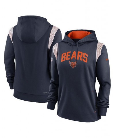 Women's Navy Chicago Bears Sideline Stack Performance Pullover Hoodie Navy $47.50 Sweatshirts