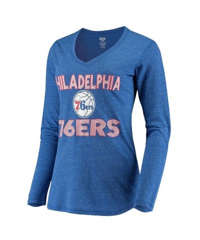 Women's Red Royal Philadelphia 76ers Long Sleeve T-shirt and Shorts Sleep Set Red, Royal $31.50 Pajama