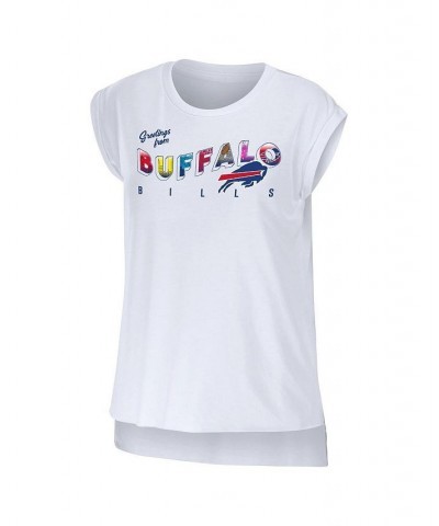 Women's White Buffalo Bills Greetings From Muscle T-shirt White $25.95 Tops