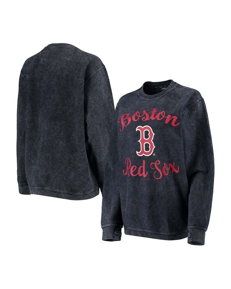 Women's Navy Boston Red Sox Script Comfy Cord Pullover Sweatshirt Navy $45.89 Sweatshirts