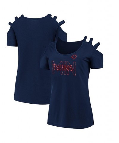 Women's Branded Navy Minnesota Twins Three Strap Open Shoulder T-shirt Navy $22.50 Tops