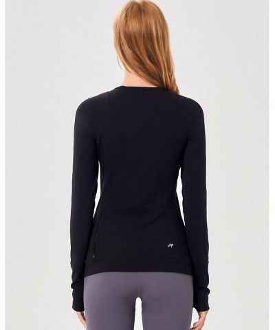 Morning Glory Coziplex Long Sleeve Top for Women Black $36.96 Tops