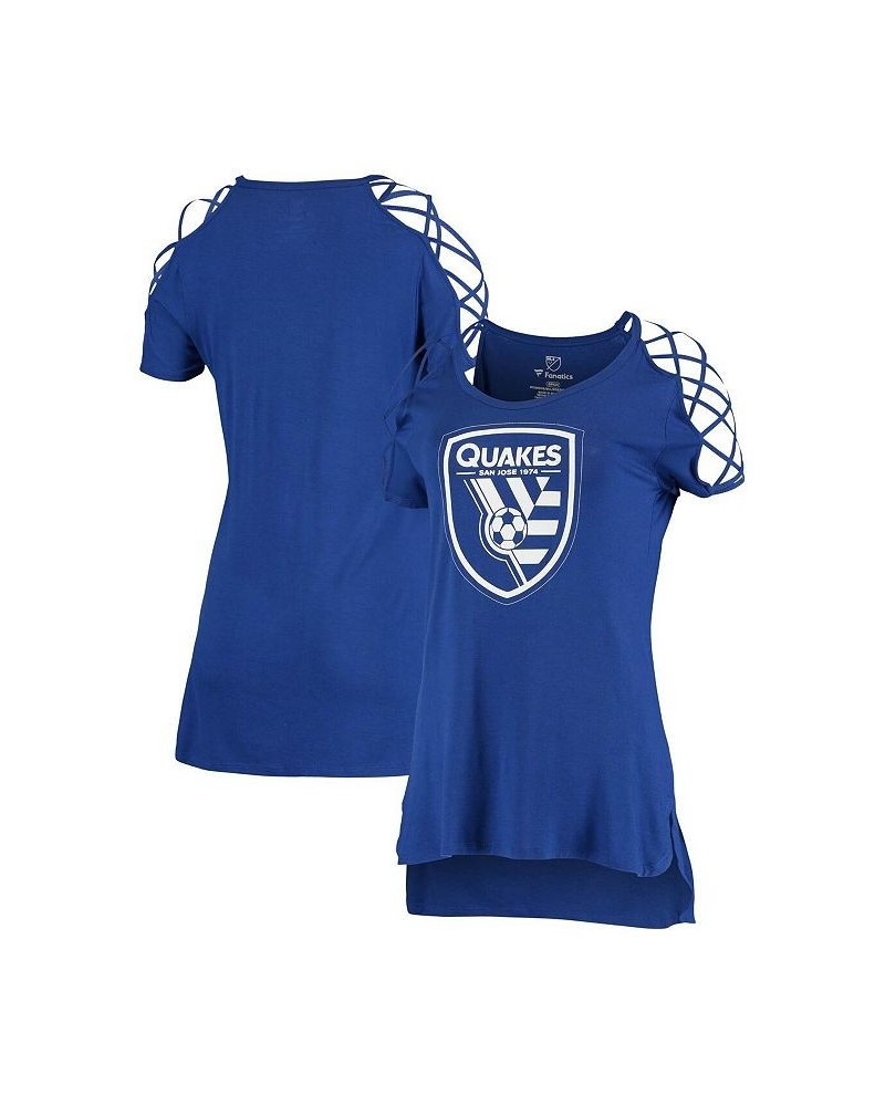 Women's Branded Blue San Jose Earthquakes Iconic Best Comeback T-shirt Blue $23.84 Tops
