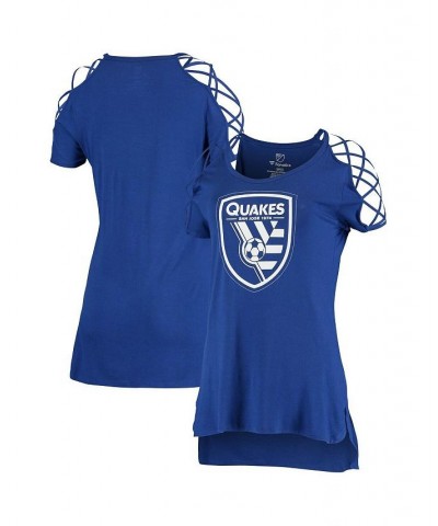 Women's Branded Blue San Jose Earthquakes Iconic Best Comeback T-shirt Blue $23.84 Tops