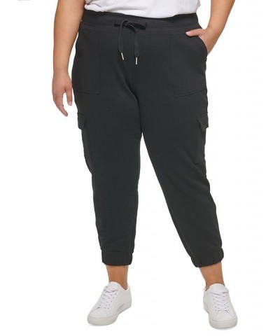 Plus Size Slim-Fit Cargo-Pocket Jogger Pants Black $23.45 Pants