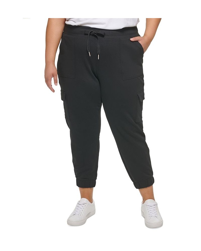 Plus Size Slim-Fit Cargo-Pocket Jogger Pants Black $23.45 Pants