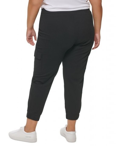 Plus Size Slim-Fit Cargo-Pocket Jogger Pants Black $23.45 Pants