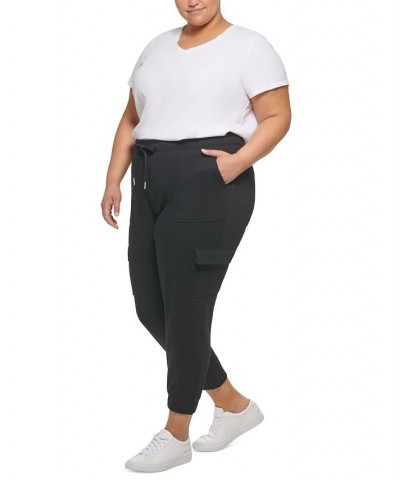 Plus Size Slim-Fit Cargo-Pocket Jogger Pants Black $23.45 Pants