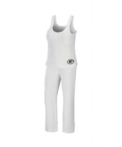 Women's Cream Green Bay Packers Cozy Scoop Neck Tank Top Pants Sleep Set Cream $41.40 Pajama