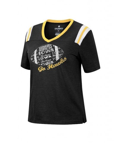 Women's Heathered Black Iowa Hawkeyes 15 Min Early Football V-Neck T-shirt Heathered Black $23.51 Tops