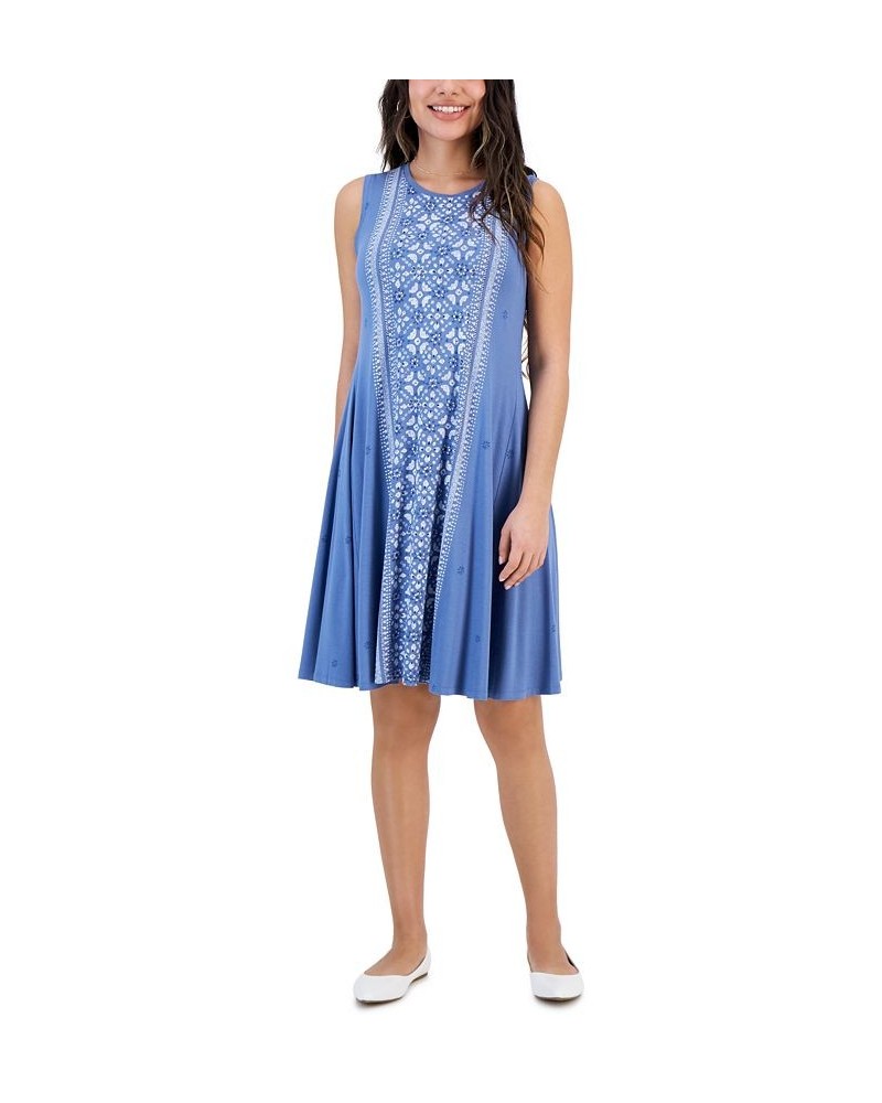 Petite Printed Sleeveless Flip-Flop Dress Blue $14.60 Dresses