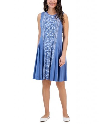 Petite Printed Sleeveless Flip-Flop Dress Blue $14.60 Dresses