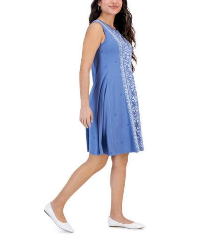 Petite Printed Sleeveless Flip-Flop Dress Blue $14.60 Dresses