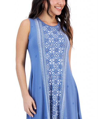 Petite Printed Sleeveless Flip-Flop Dress Blue $14.60 Dresses