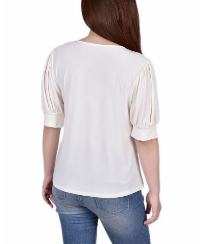 Women's Short Sleeve Balloon Sleeve Top Pristine $18.29 Tops