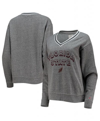 Women's Florida State Seminoles Victory Springs Tri-Blend V-Neck Pullover Sweatshirt Heathered Gray $40.49 Sweatshirts