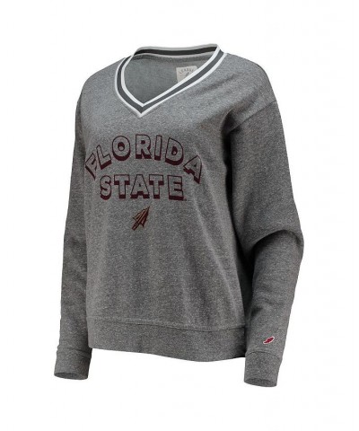 Women's Florida State Seminoles Victory Springs Tri-Blend V-Neck Pullover Sweatshirt Heathered Gray $40.49 Sweatshirts